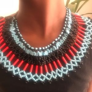 Handmade in West Africa . Unique chocker design.